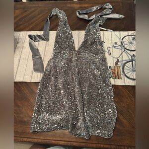 Sequin halter dress